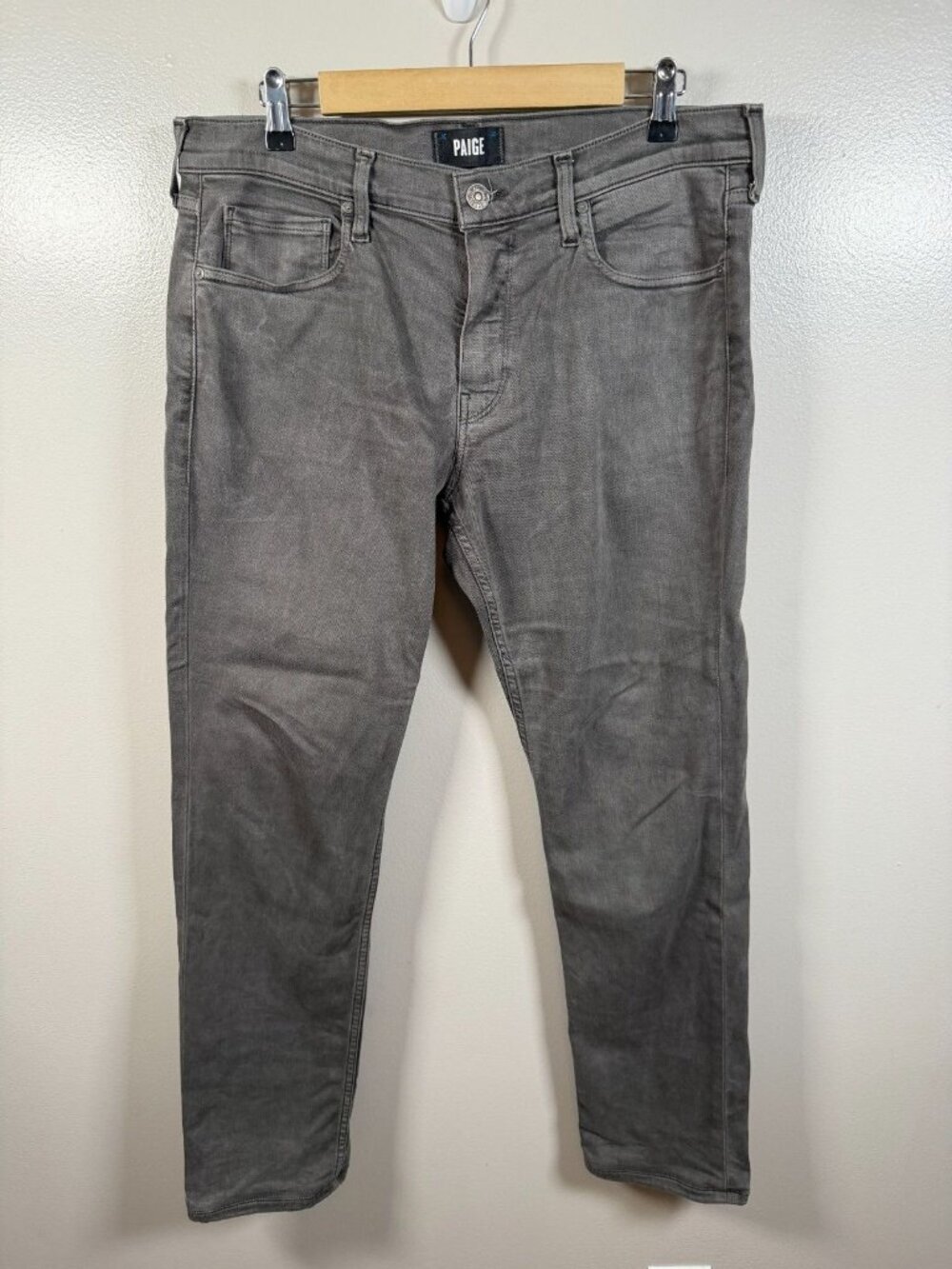 Paige Lennox Slim Jeans Size 34x30 Vintage Volcanic Wash Gray Denim
